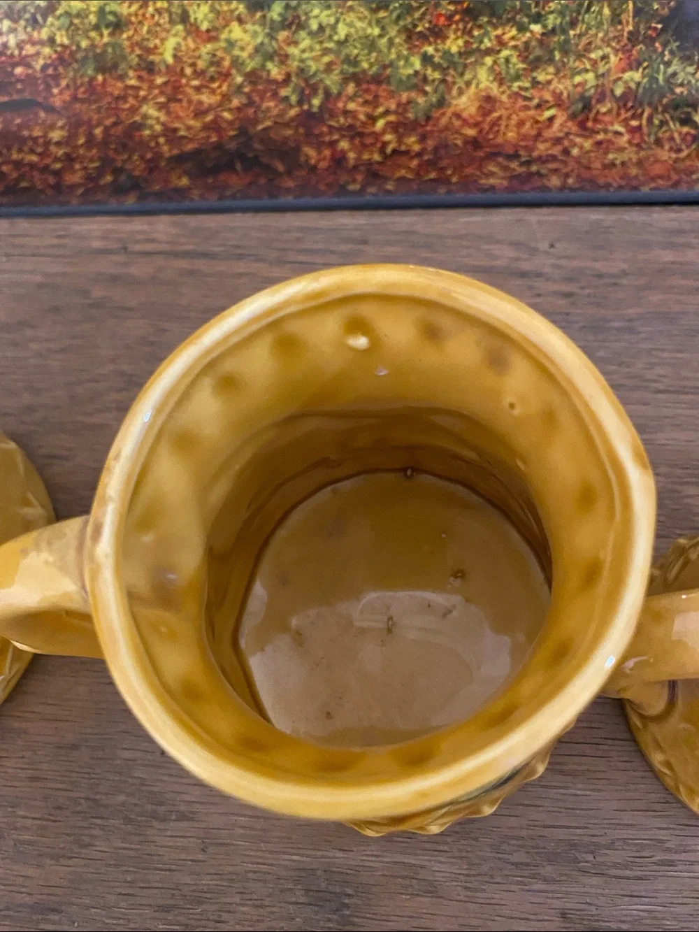 Yellow Ceramic Bird Japanese measuring cups- 4 Vintage Style , normal wear.